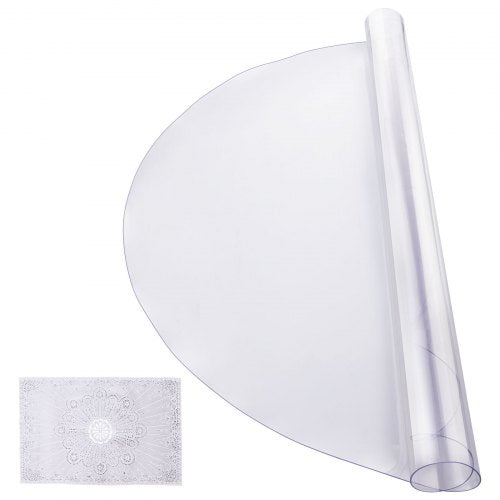 Plastic Table Cover 48 x 48 Inch 2.0 mm Thick Clear Table Protector Round