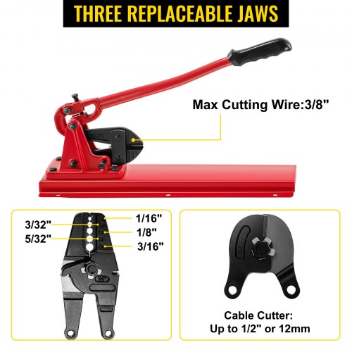 Bench Swager Tool 24 Wire Rope Swaging Tool with Crimper Cable Bolt Cutter