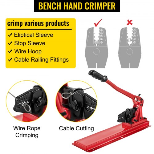 Bench Swager Tool 24 Wire Rope Swaging Tool with Crimper Cable Bolt Cutter