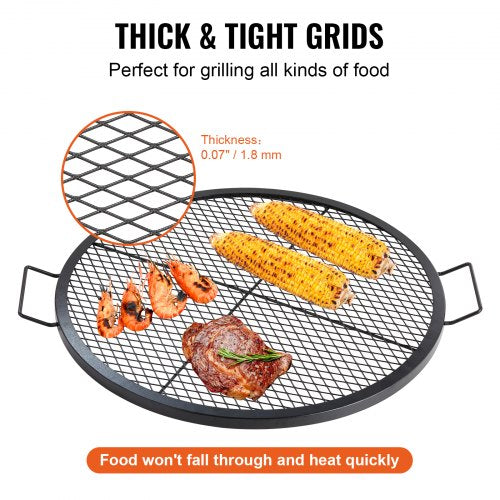 XMarks Fire Pit Grill Grate Round Cooking Grate Heavy Duty Steel Campfire