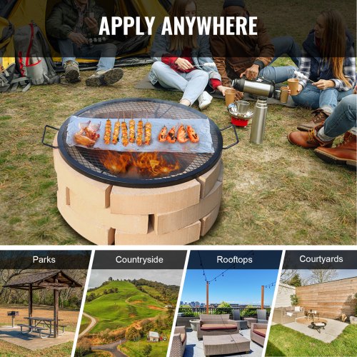 XMarks Fire Pit Grill Grate Round Cooking Grate Heavy Duty Steel Campfire