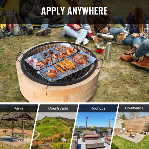 XMarks Fire Pit Grill Grate Round Cooking Grate Heavy Duty Steel Campfire