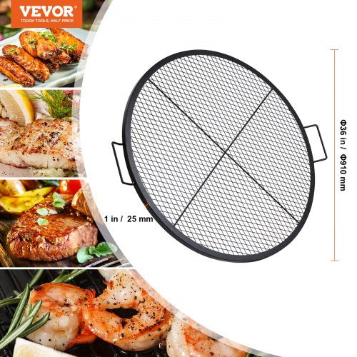 XMarks Fire Pit Grill Grate Round Cooking Grate Heavy Duty Steel Campfire