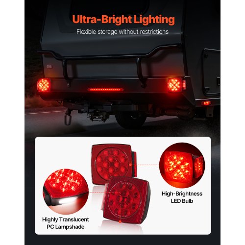 Trailer Lights 12V LED Trailer Tail Lights Kit with Stop Brake Turn Tail