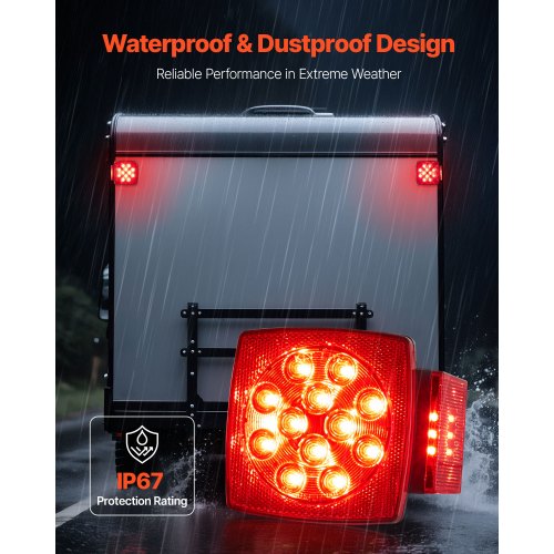 Trailer Lights 12V LED Trailer Tail Lights Kit with Stop Brake Turn Tail