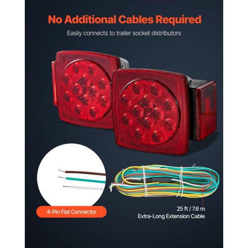 Trailer Lights 12V LED Trailer Tail Lights Kit with Stop Brake Turn Tail