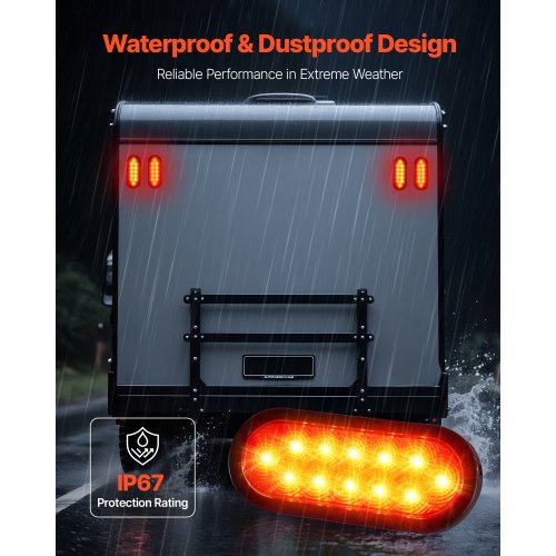 Trailer Lights 4PCS 12V Oval LED Trailer Tail Lights Kit with Stop Brake