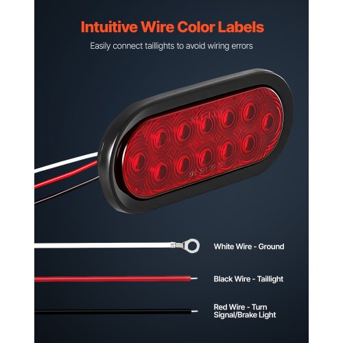 Trailer Lights 4PCS 12V Oval LED Trailer Tail Lights Kit with Stop Brake