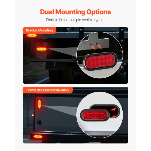 Trailer Lights 4PCS 12V Oval LED Trailer Tail Lights Kit with Stop Brake