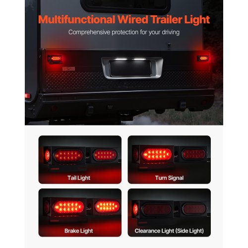 Trailer Lights 1030V LED Trailer Tail Lights Kit with Stop Brake Turn Tail