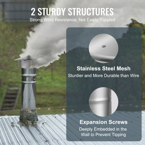 Chimney Cap 6 inch 304 Stainless Steel Round Roof Rain Cap 1181inch