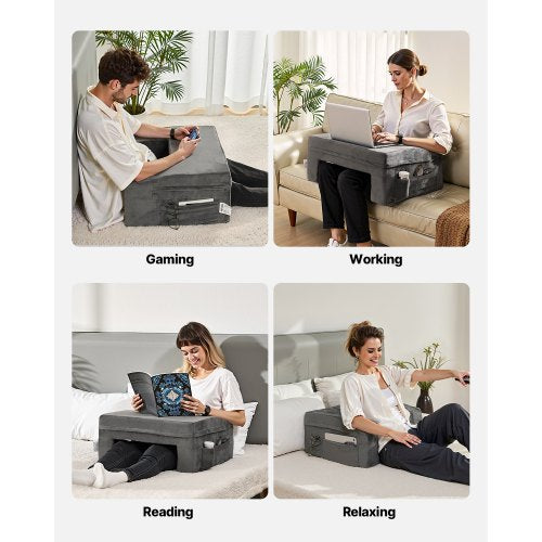 Reading Pillow Lap Desk Pillow with Washable Cloth Large Bed Pillow with 2