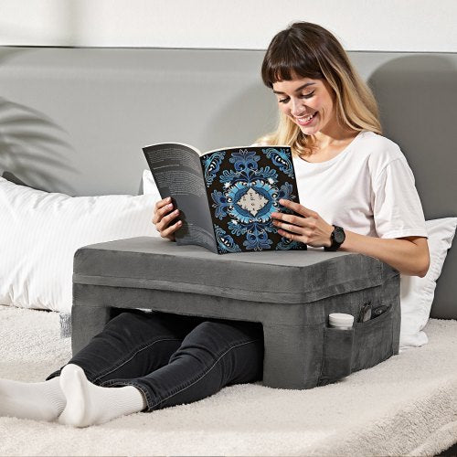 Reading Pillow Lap Desk Pillow with Washable Cloth Large Bed Pillow with 2