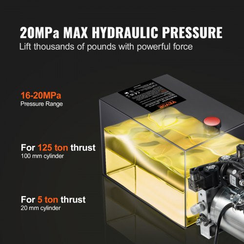 Hydraulic Pump 6 Quart Hydraulic Power Unit Double Acting Dump Trailer