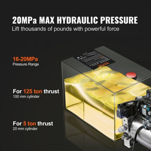 Hydraulic Pump 10 Quart Hydraulic Power Unit Double Acting Dump Trailer