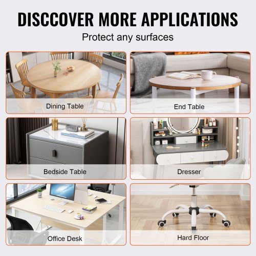 Clear Table Cover Protector 48 inch1230 mm Round Table Cover 1.5 mm Thick