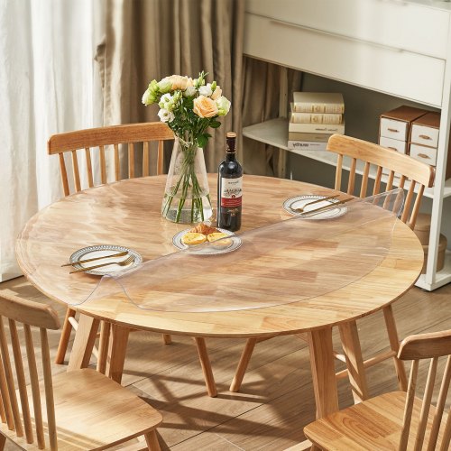 Clear Table Cover Protector 48 inch1230 mm Round Table Cover 1.5 mm Thick