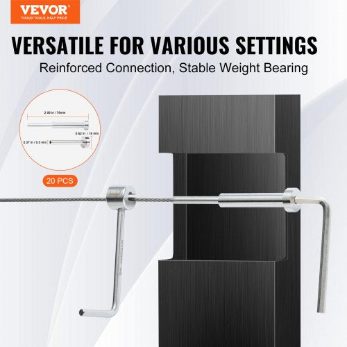 20 Pack Invisible Cable Railing kit T316 Stainless Steel 18 Invisible