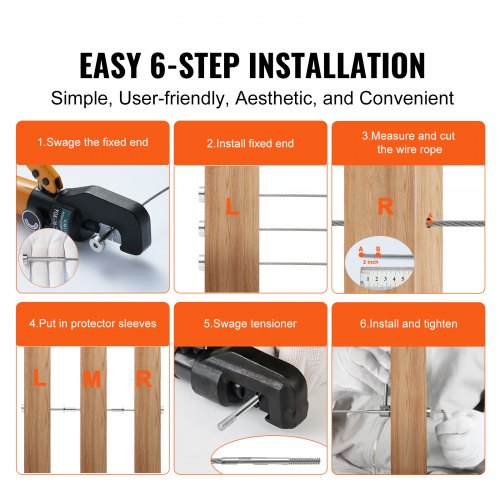 20 Pack Invisible Cable Railing kit T316 Stainless Steel 18 Invisible