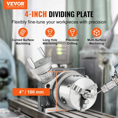 Rotary Table for Milling Machines 4 100 mm Horizontal Vertical Model