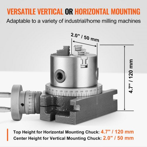 Rotary Table for Milling Machines 4 100 mm Horizontal Vertical Model