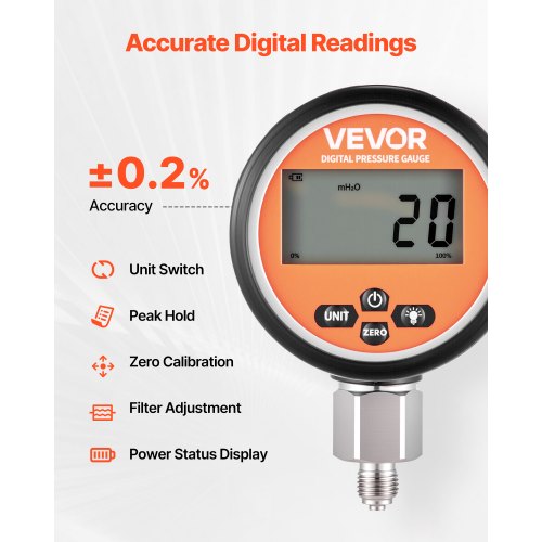 Digital Hydraulic Pressure Test Coupling Kit 10000 Psi Gauge Manometer Tester