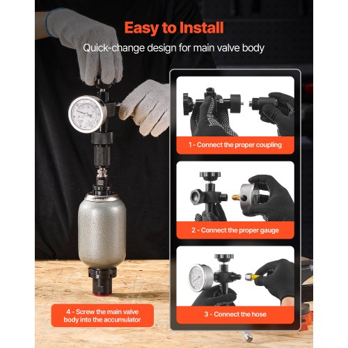 Hydraulic Nitrogen Accumulator Charging Kit AllinOne Nitrogen Fill Kit