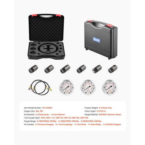 Hydraulic Nitrogen Accumulator Charging Kit AllinOne Nitrogen Fill Kit