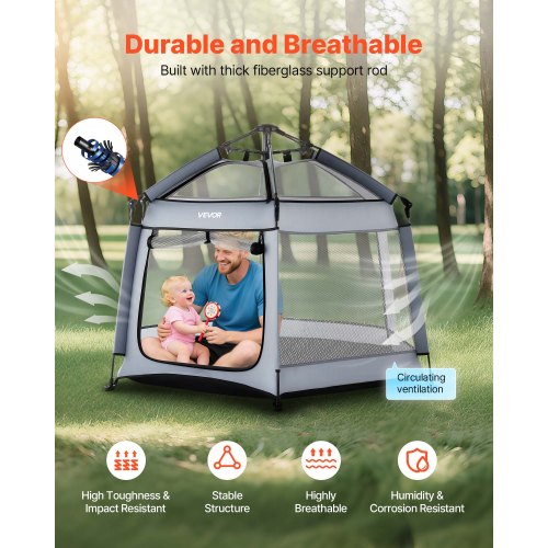 Baby Playpen Pop Up Toddler Playpen with Canopy Indoor Outdoor Portable