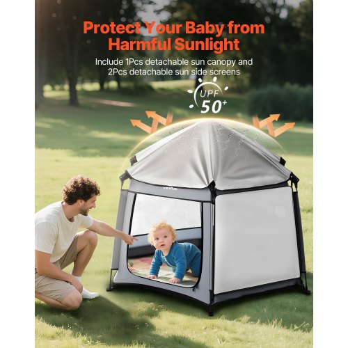 Baby Playpen Pop Up Toddler Playpen with Canopy Indoor Outdoor Portable