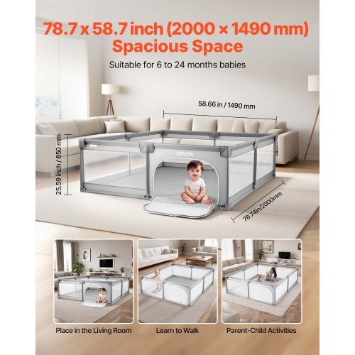 Baby Playpen 787 x 587 Large Toddlers Playpen IndoorOutdoor Baby