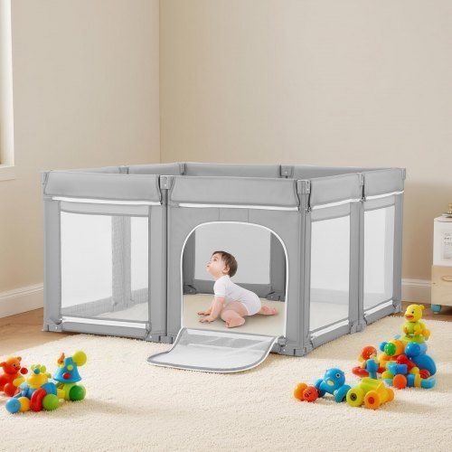 Baby Playpen 47.2 x 47.2 Foldable Toddlers Playpen IndoorOutdoor Baby