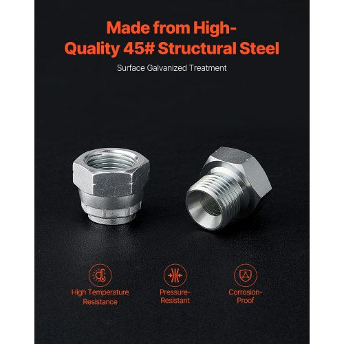 64 PCS BSPP Hydraulic Fittings Hydraulic Cap and Plug Kit with Precision