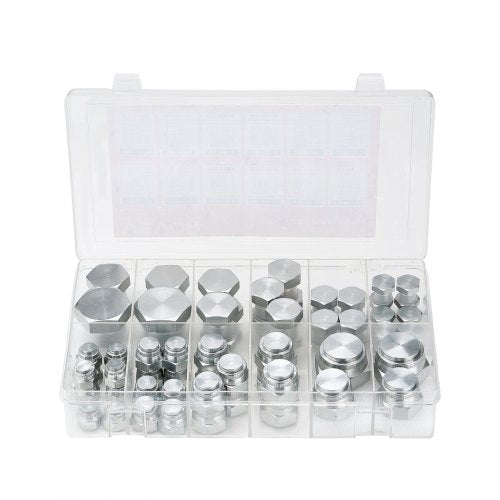 64 PCS BSPP Hydraulic Fittings Hydraulic Cap and Plug Kit with Precision