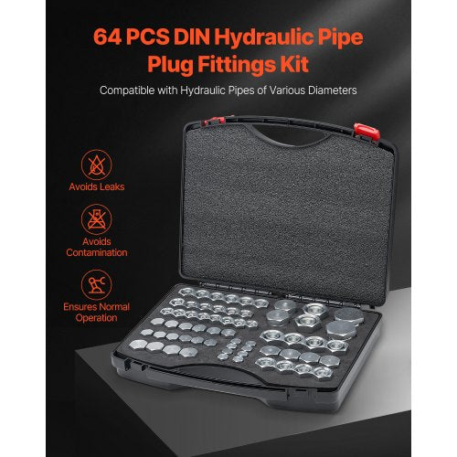 64 PCS DIN Hydraulic Fittings Heavy Duty Master Industrial Hydraulic Cap