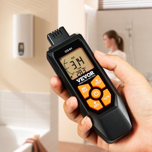 CO Gas Monitor 01000PPM Range Features Sound Light Warning Handheld