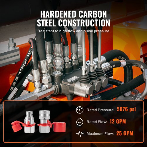 12 Flat Face Hydraulic Couplers 12 NPT Skid Steer Hydraulic Quick