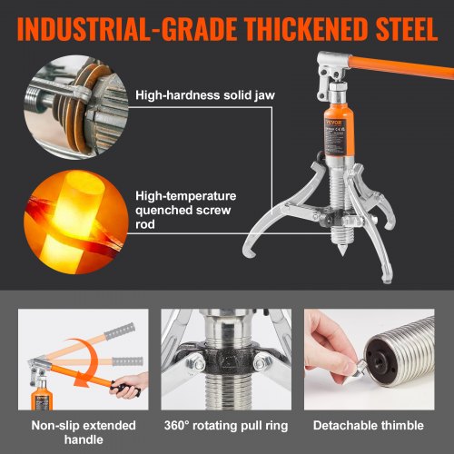 Hydraulic Gear Puller 5 Ton Max Capacity Wheel Bearing Pulling Separator 2