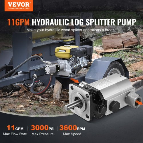 Hydraulic Log Splitter Pump 11GPM 2 Stage 3000PSI Wood Log Splitter Pump