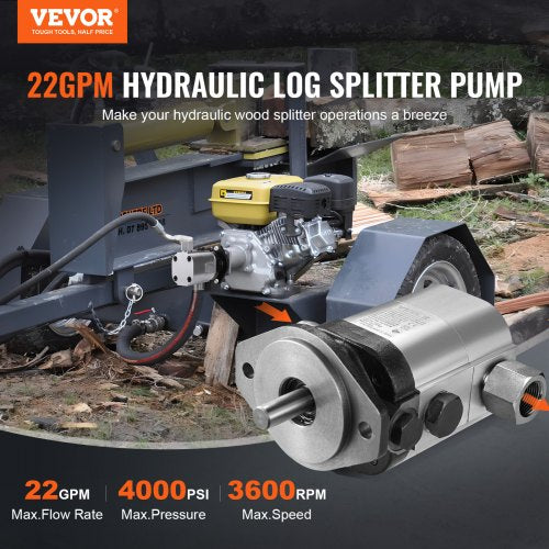 Hydraulic Log Splitter Pump 22GPM 2 Stage 4000PSI Wood Log Splitter Pump