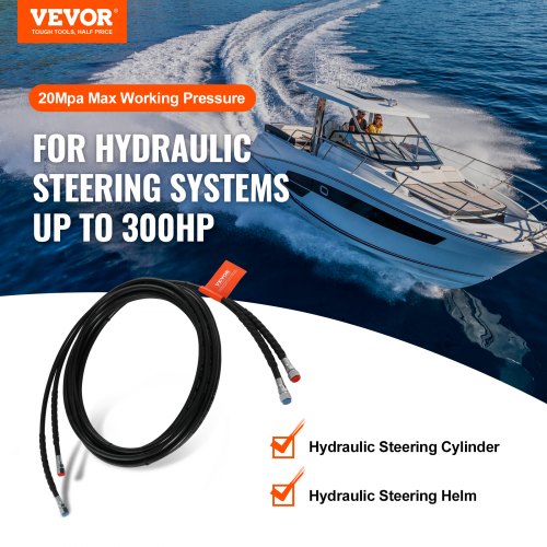 Outboard Hose Kit 20 ft Hydraulic Steering Hose 2Piece LeakProof TPEE