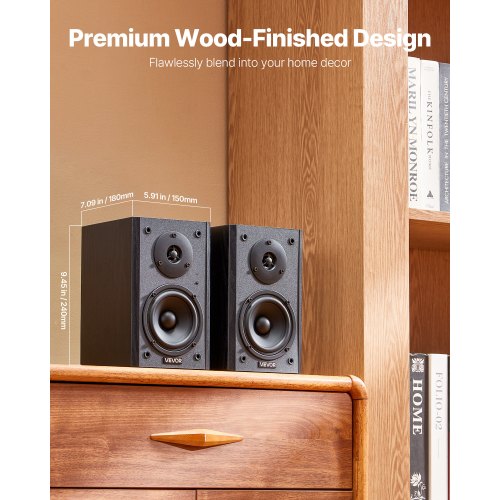 Powered Bookshelf Speakers 20W x 2 Active Studio Monitor Speaker with 4