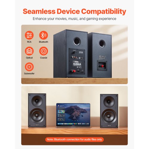 Powered Bookshelf Speakers 25W x 2 Active Studio Monitor Speaker with 525