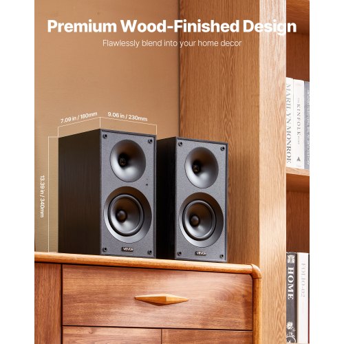 Powered Bookshelf Speakers 25W x 2 Active Studio Monitor Speaker with 525