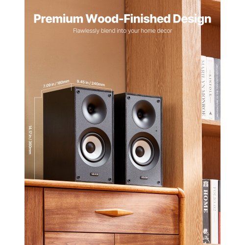 Powered Bookshelf Speakers 25W x 2 Active Studio Monitor Speaker with 55