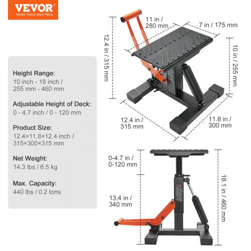 Dirt Bike Lift Stand Motorcycle Jack Lift Stand 440 lbs Capacity and Hydraulic