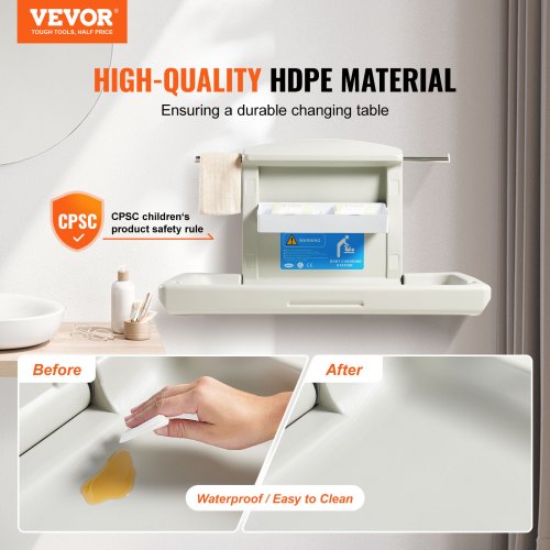 WallMounted Baby Changing Station Horizontal Foldable Diaper Change Table