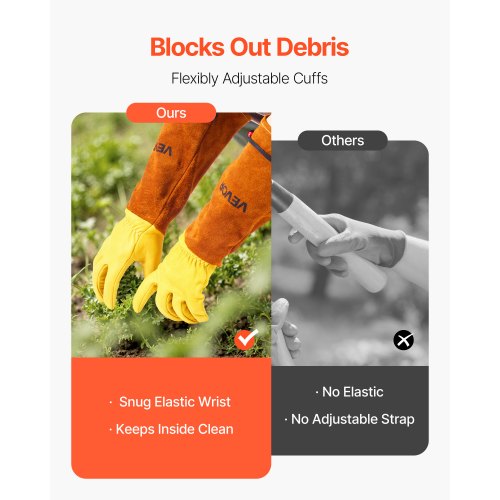 Gardening Gloves Thorn Proof Puncture Resistant Garden Gloves with Elastic Cuff