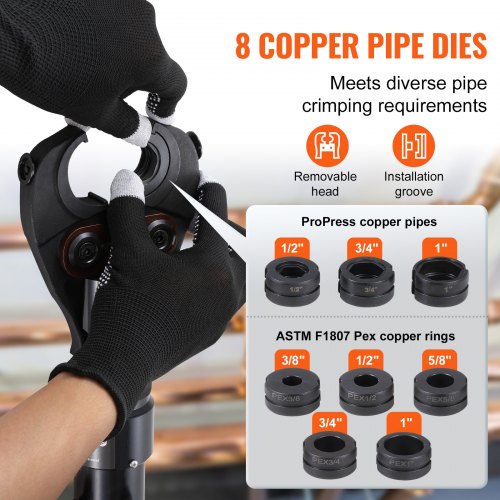 Copper Pipe Crimping Tool Hydraulic Driven Press Tool with 12 34 1