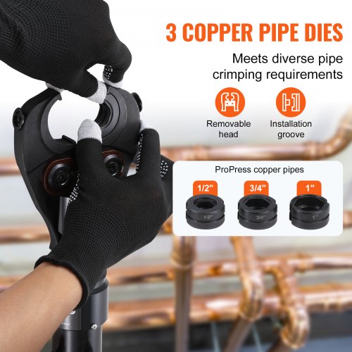 Copper Pipe Crimping Tool Hydraulic Driven Press Tool with 12 34 1
